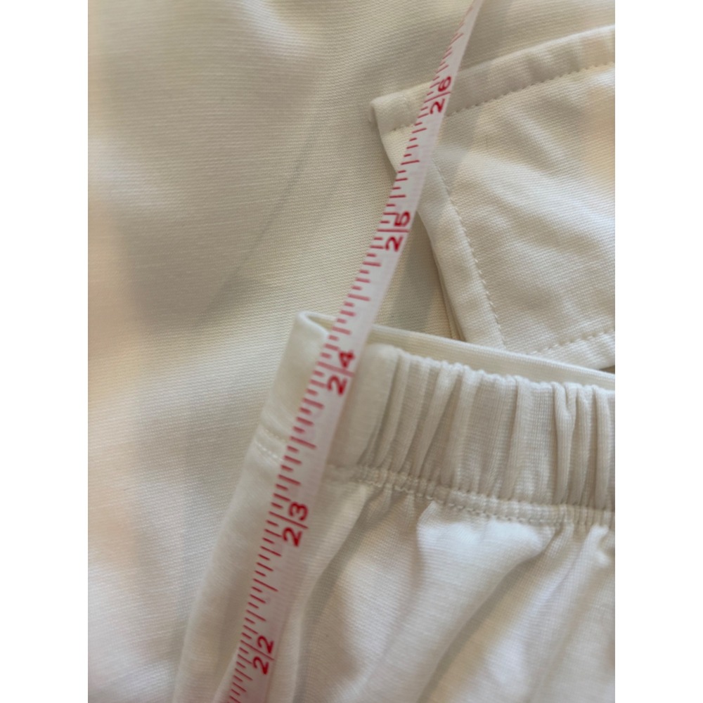 Wynne Layers Womens Cream Cargo Crop Pants XS Off White Elastic Waist Stretch - Picture 7 of 7